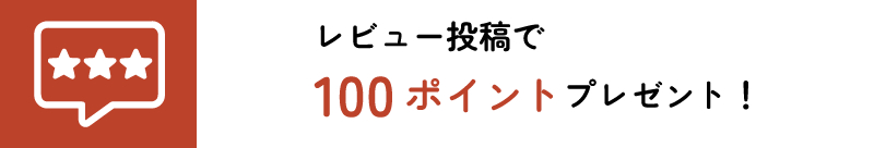 レビュー投稿で100ポイントプレゼント！