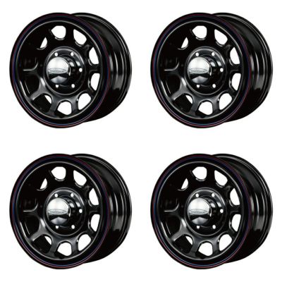 Daytona-RS NEO 16インチ×6.5J＋38 6穴 ブラック(赤青ライン) 4本セット